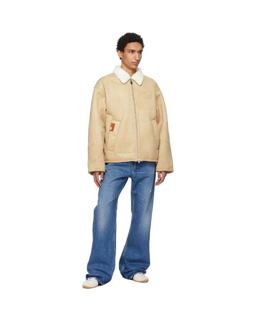 Aape By A Bathing Ape Natural Main Faux-Suede Jacket for men