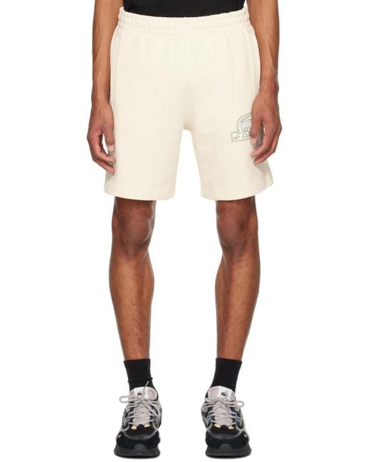 Lacoste Off-white Relaxed-fit Shorts for men