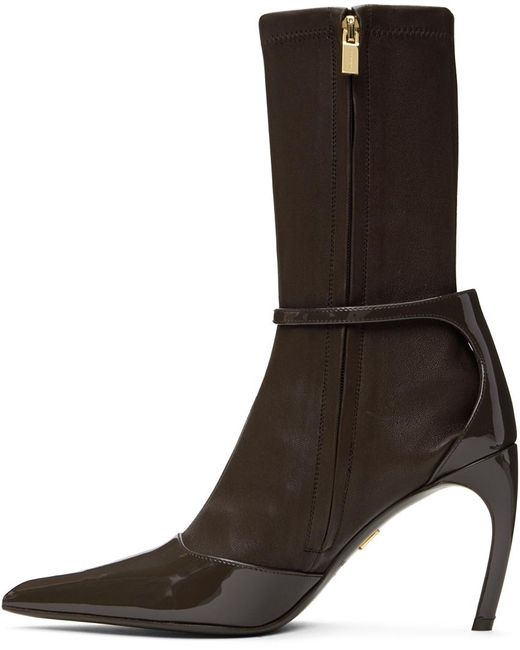 Ferragamo Brown Pointed Ankle Boots