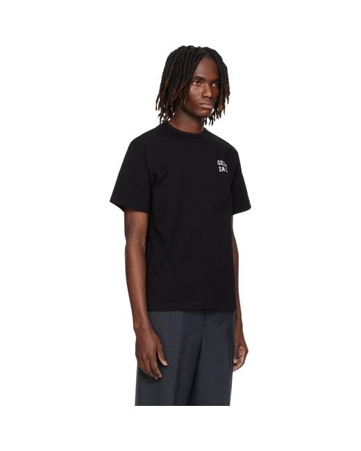 Sacai Black 'Geoff Embroidery T-Shirt for men