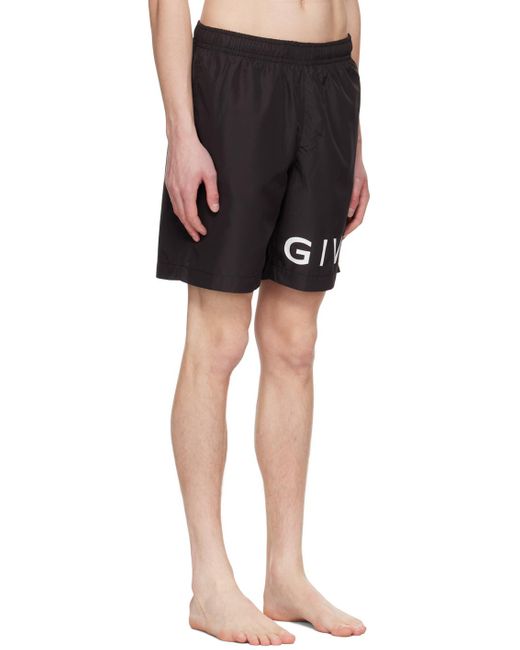Givenchy Black Printed Swim Shorts for men