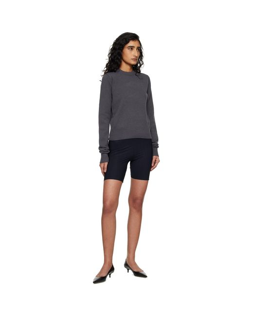 Skims Black 'Sweater Knits' Ribbed Long Sleeve Fitted Sweater