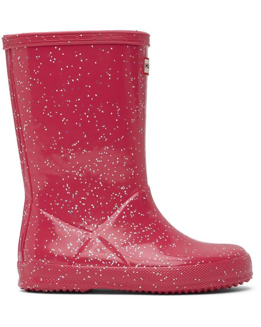 HUNTER Rubber Pink First Classic Glitter Rain Boots Lyst