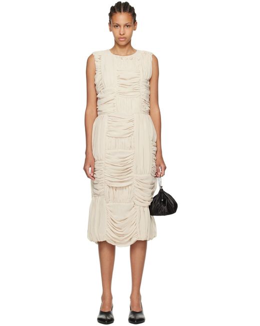 Robe midi à effet ruché Comme des Garçons en coloris Black