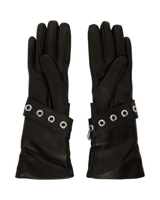 Vivienne Westwood Black Belt Buckle Gloves