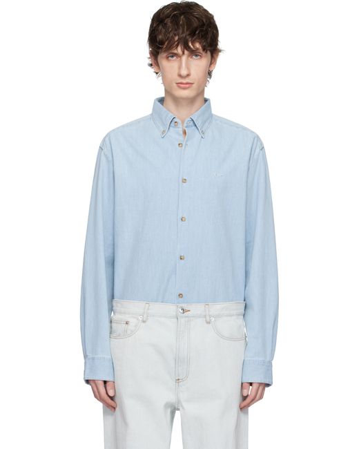 A.P.C. Blue Mathias Denim Shirt for men