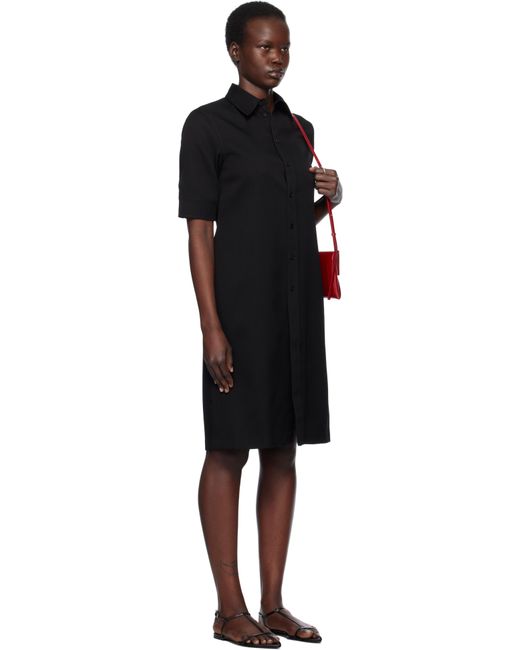 Jil Sander ブラック ライトウェイト ウールギャバジン ミディアムワンピース Black