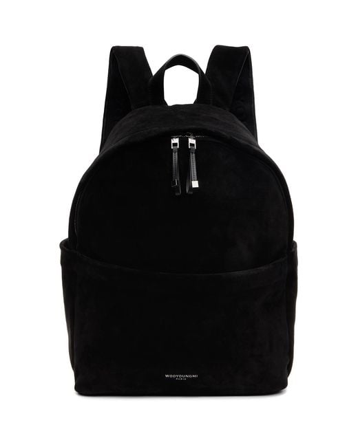 Wooyoungmi Black Suede Backpack for men