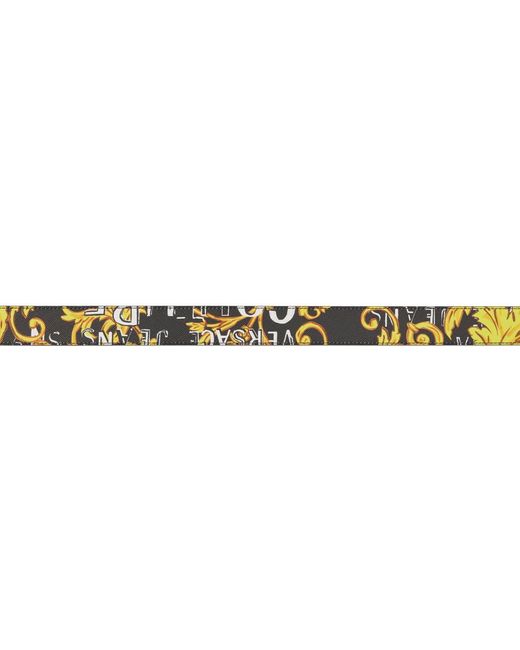 Versace Black & Yellow Logo Couture Belt