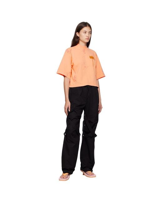 Palm Angels Black Upside Down Palm Trousers