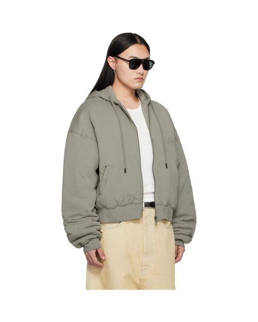 Lu'u Dan Gray Wadded Hoodie for men