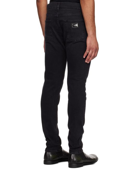 メンズ Dolce & Gabbana ブラック スリムフィット ストレッチ ジーンズ Black