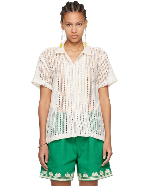 Bode Green Off- Meandering Shirt