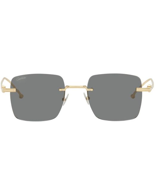 Cartier Black Gold Square Sunglasses for men