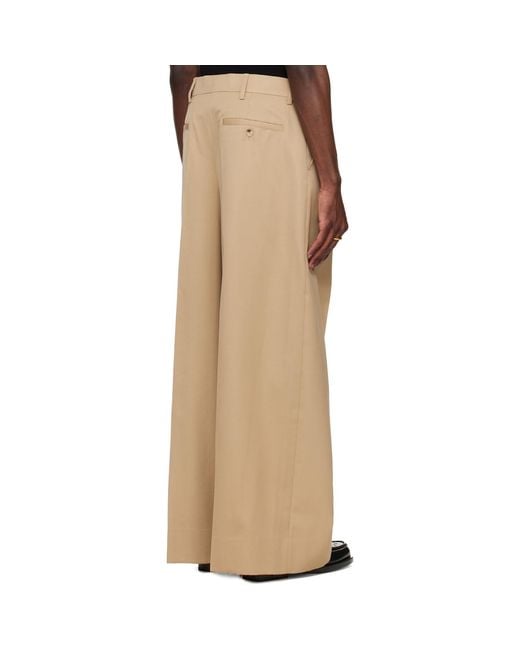Simone Rocha Natural Wide Leg Belt Loop Tab Trousers for men