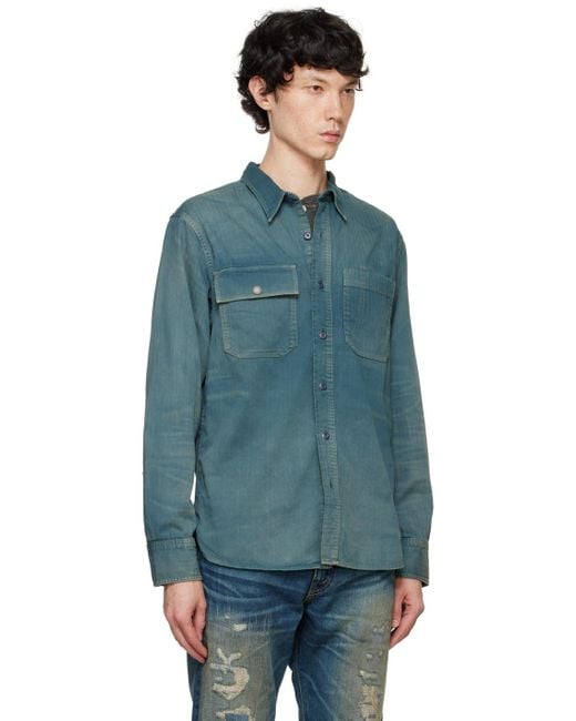 ラルフローレン RRL ヘリンボーン カバーオール シャツ XXL オリーブ