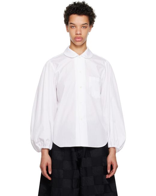 COMME DES GARÇON BLACK White Comme Des Garçons Puff Sleeve Shirt