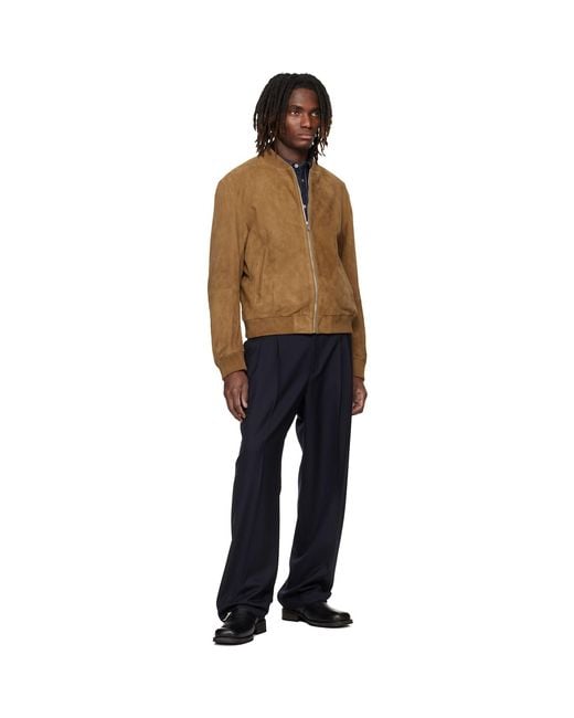 Boss Blue Regular-Fit Suede Jacket for men