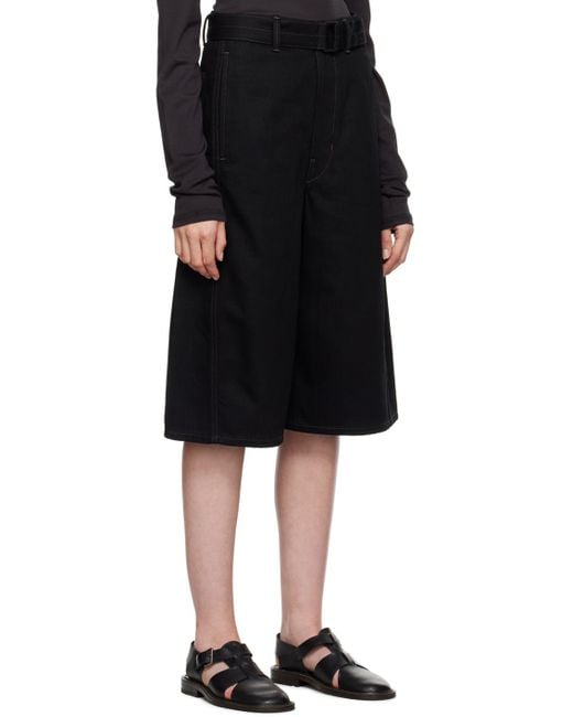 Lemaire ツイスト ベルト デニムショートパンツ Black