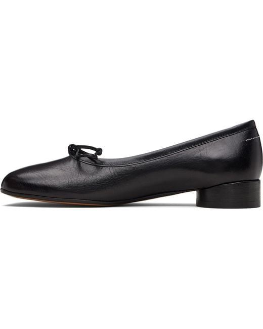 MM6 by Maison Margiela Black Anatomic Numeric Ballerina Flats