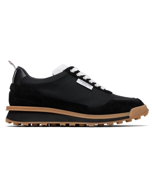 Thom Browne Black Tech Nylon Alumni Sneakers for men