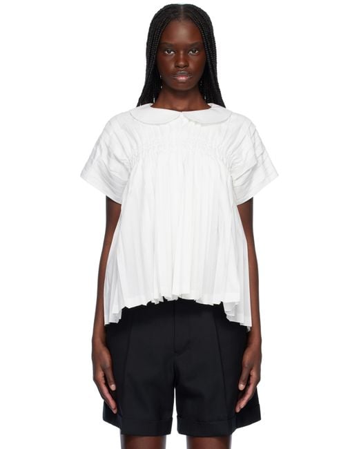 Tao Comme Des Garçons Black Garment-Pleated Blouse