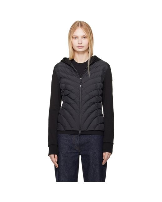Moncler Black Zip Up Cardigan Down Jacket