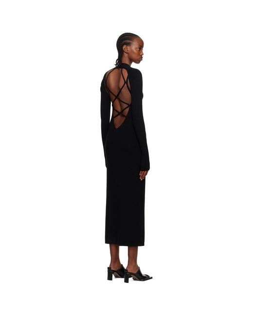 Dion Lee Black Plaited Midi Dress