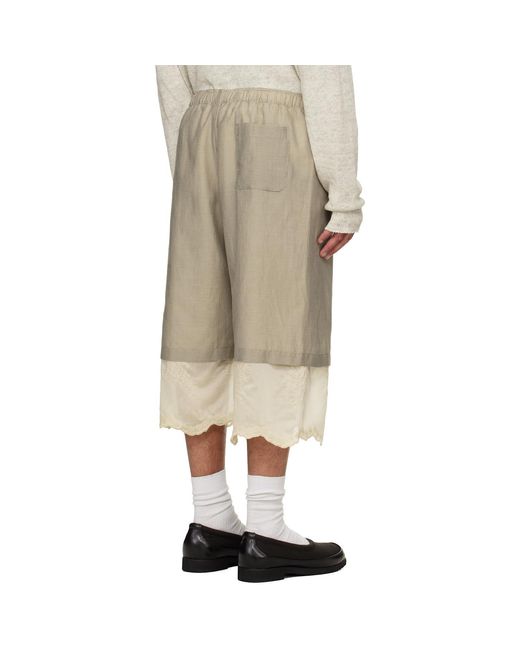 Our Legacy Natural Frill Shorts for men