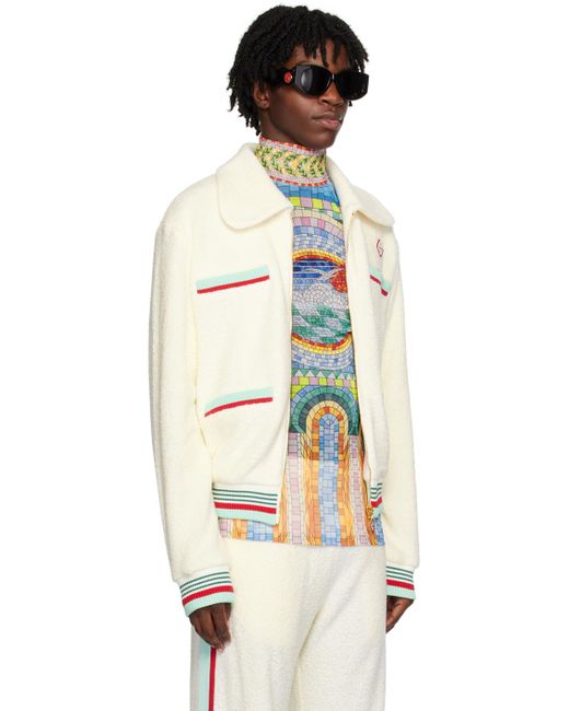 Casablancabrand Off white Striped Jacket in Black for Men Lyst UK