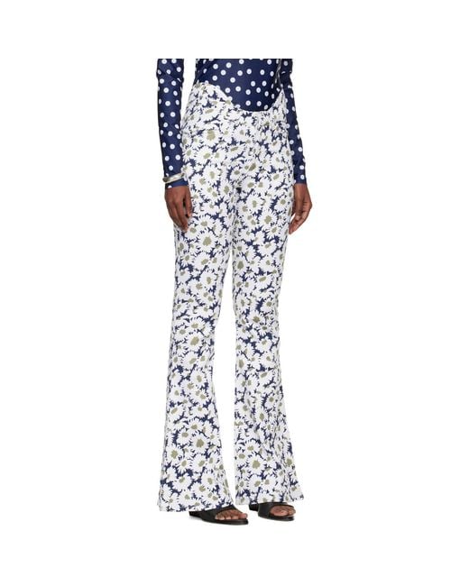Jean Paul Gaultier Blue 'The Curved Flower' Jeans