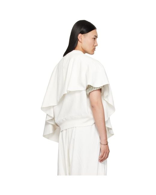 Hed Mayner White Off- Cape Sweatshirt for men