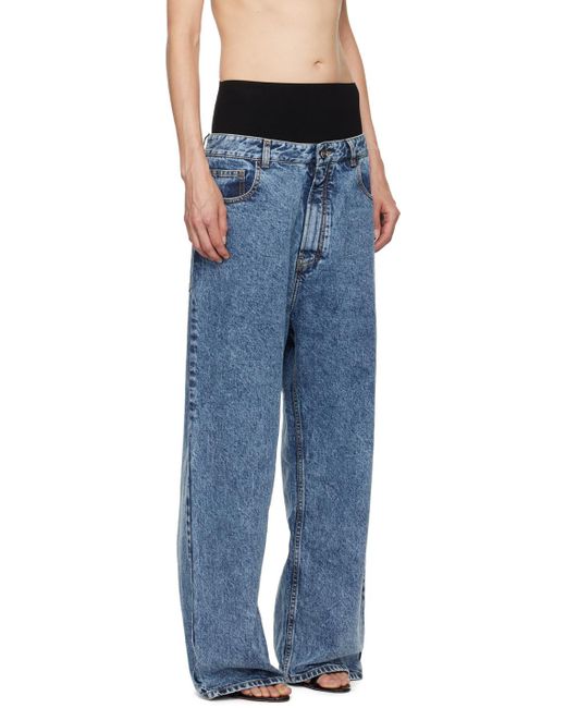 Alaïa Blue Knit Band Jeans