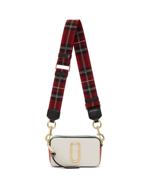 Marc Jacobs White And Red Snapshot Bag