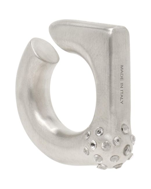 Rick Owens Gray Temple Orb Ear Cuff for men