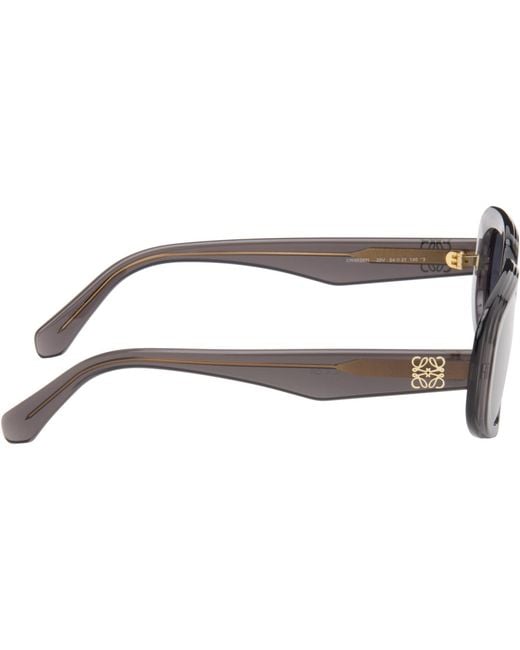 Loewe Gray Rectangular Anagram Sunglasses for men