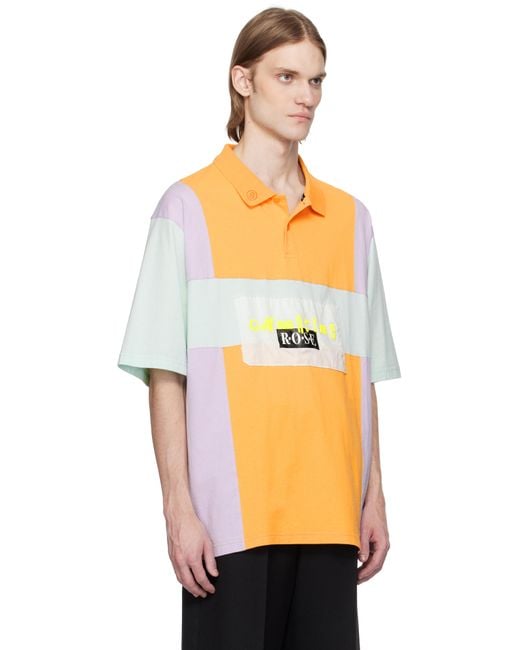 Martine Rose Black Multiolor Oversized Panelled Polo for men