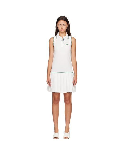Burberry White Cotton Tennis Minidress