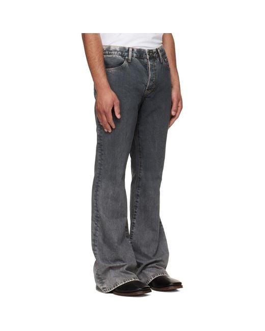 Cout de la Liberte Gray Jimmy Ecru Twill Flare Jeans for men