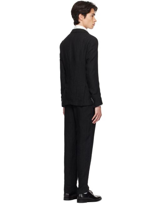 メンズ Emporio Armani ピークドラペルカラー スーツ Black