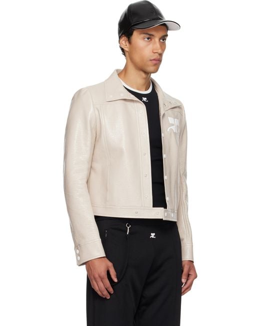 メンズ Courreges ベージュ Reedition ビニール ジャケット Black