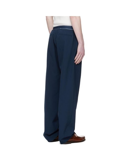 Casablanca Blue Wool Sports Trousers for men