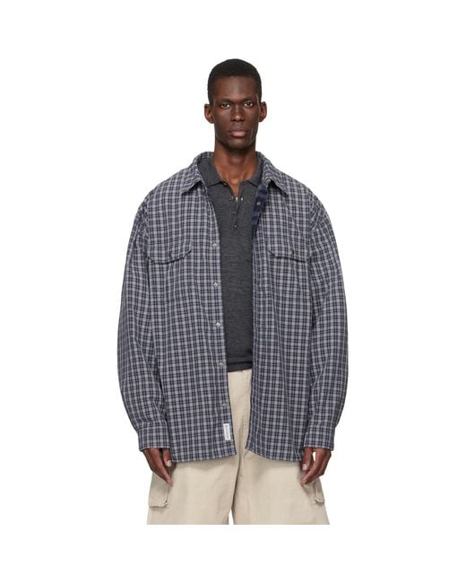 Maison Margiela Blue Padded Reversible Shirt for men