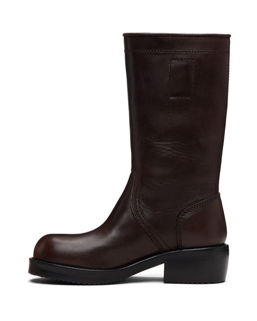 Dries Van Noten Brown Leather Biker Boots