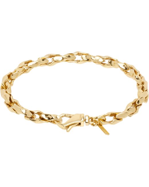 メンズ Emanuele Bicocchi ゴールド Hammered Chain ブレスレット Black