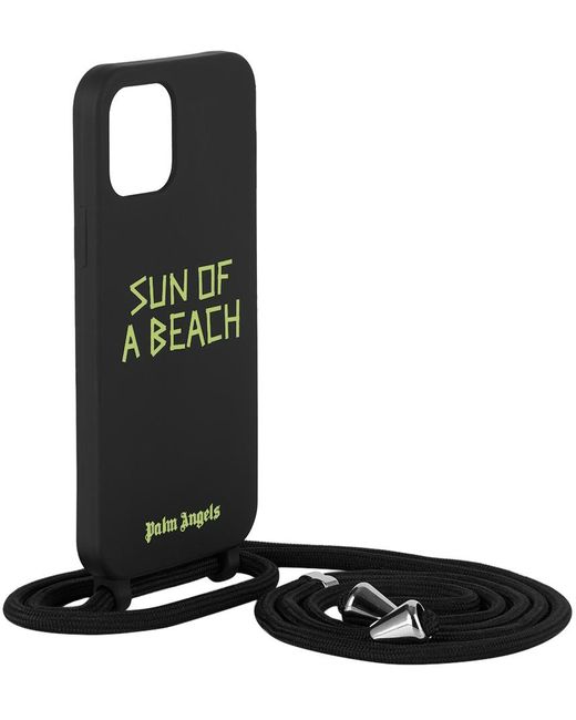 Palm Angels Black 'sun Of A Beach' Iphone 12 Pro Max Case