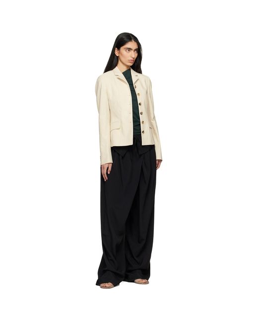 Dries Van Noten Natural Off- Tight Fitted Blazer