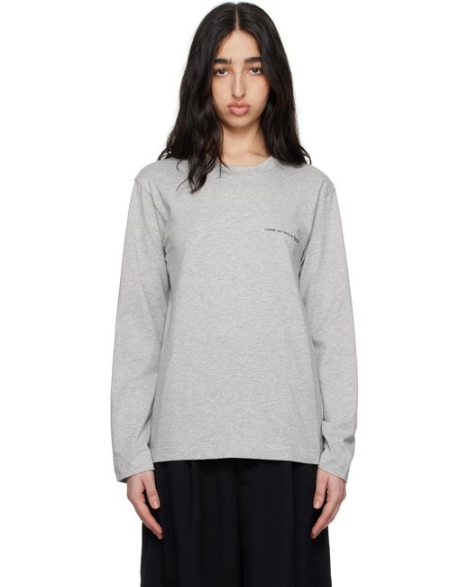 Comme des Garçons グレー ロゴ Tシャツ Black