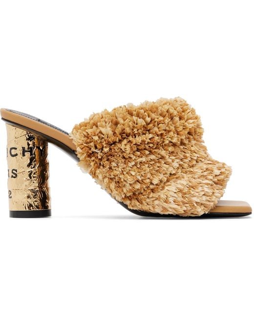 Givenchy Brown Tape Heeled Mule Sandals