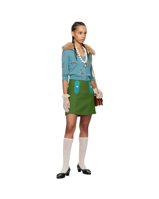 Valentino Green Embroidered Cardigan